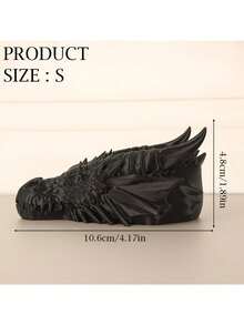 1pc Gothic Dragon Head Jewelry Tray, Dark Aesthetic Ring And Necklace Holder, Desktop Organizer And Decorative Storage For Dresser, Vanity, Home Decor - Multicolor - View 8