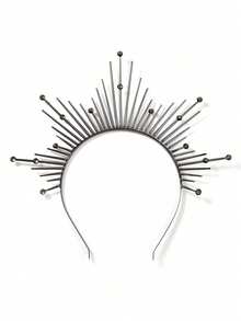 1 chiếc băng đô cài tóc kiểu Halo, vương miện Halo vàng, băng đô cài tóc hình mặt trời đính gai, phụ kiện đội đầu phong cách Phục Hưng bằng kim loại, phụ kiện hóa trang dự tiệc. - Nhiều màu - Xem 4