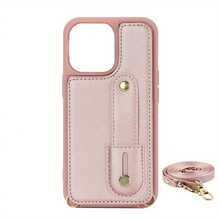 OUKNOEO 時尚人造皮革斜挎手機包，適用於 iPhone 18 17e Air 16e 15 14 13 Pro Max Plus S26 S25 Edge S24 Ultra A37 A57 Z Fold 7 6 5 4，附手腕帶與長掛繩 - 粉色 - 查看 40