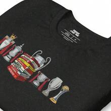 Liverpool Retro Kit T-Shirt - Vintage Football Shirt - Classic Reds Print - Black - View 3
