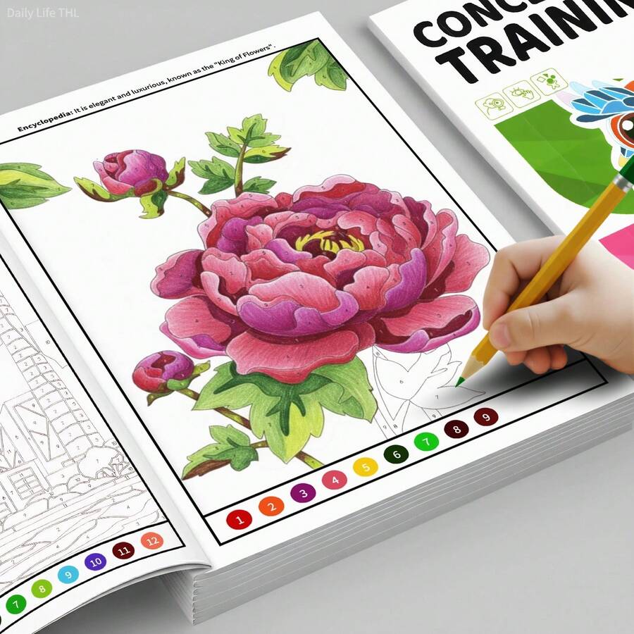Buku Mewarnai 48 Tema Berdasarkan Angka untuk Anak Usia 3-12 Tahun, Buku Aktivitas Melukis & Menggambar DIY, Latihan Fokus dan Pengembangan Kognitif, Hadiah Ulang Tahun Ideal untuk Anak Laki-Laki dan Perempuan Kreatif