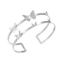 A Simple, Stylish, High-End Hollow Butterfly Three-Dimensional Metal Open Arm Bracelet - 銀色 - 查看 6