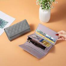 Women's Wallet With Clasp 70% Off Coin Purse, Large Bill Storage PU Wallet Women - High-grade Gray - View 7