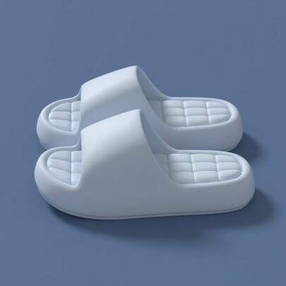1 Pair Women's Thick-Soled Cloud Slippers, Summer Beach EVA Soft Bottom Non-Slip Flip Flops, Bathroom & Home Slippers