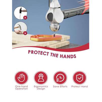 Nail Setter With Non-Slip Grip, Finger Protection Safety Portable Nail Fixing Tool, Suitable For Basic Repair, Woodworking, Home Construction, Plastic Material