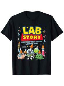 Camiseta de la Comunidad Científica de la Semana del Laboratorio "Funny Lab Story 2026" - Negro - Ver 1
