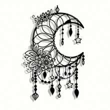 Minimalist Modern Iron Art Wall Decor, Diamond Shaped Moon Silhouette Wall Hanging, Creative Metal Wall Art, Fashionable Home Decoration - Black - View 3