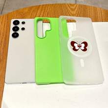 Funda para teléfono - Funda de gel adecuada para Samsung Galaxy S22, S23, S24, S25, S26 FE, Edge, Pus, Ultra A56 A54 A55 A36 A35 A26 A25 A17 A16 A15 con un bonito estampado de mariposas y diseño sencillo. - Morado - Ver 8