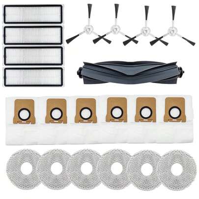 Juego de 21 accesorios para L10 Ultra L10s Ultra, 1 cepillo principal, 4 filtros HEPA, 6 bolsas de polvo, 4 cepillos laterales, 6 fregonas