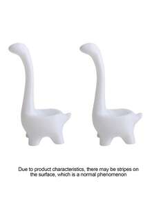 1/2 piezas Soporte de exhibición de anillos con forma de dinosaurio - Base de plástico PET y bandeja para anillos, adecuado para oficina, regalo de coleccionista (Soporte no incluido) - Blanco - Ver 10