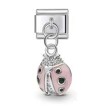 Kit de joyería DIY con brazalete intercambiable de acero inoxidable modular, incluye dijes con forma de corazón, mochila y flor, adecuado para todos, regalo único para mujeres - colgante - Ver 14