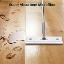 TB60 Mop Handle And Head Set 60" Detachable Handle With 12.8" X 4.7" High-Absorbency Mop Head 45° Auto-Align For Bucket Insertion 360° Rotating Mop For Hardwood Floors Tile Laminate - White - View 5
