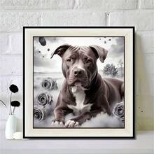 Kit de pintura de diamantes 5D - Pitbull, mosaico de arte de diamantes acrílicos, decoración del hogar para la sala de estar, dormitorio, regalo para mamá, sin marco - Ver 9