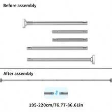Adjustable Tension Rod - Made Of Stainless Steel With Plastic End Caps, Easy To Install Without Drilling, Suitable For Shower Curtains, Window Curtains, Door Curtains, Clothing Storage And Balcony Drying. Available In Silver, Black And White Colors. - View 31