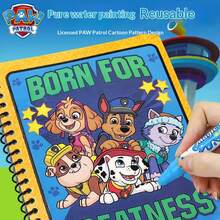 Paw Patrol 1套汪汪队立大功DIY水彩画笔记本，卡通动漫风格，适合3至6岁儿童，益智早教启蒙，水彩画，重复涂鸦，完美的节日礼物，适合男孩女孩（款式随机） - 彩色 - 查看 1