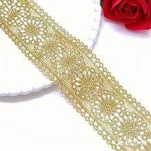 1/5碼金色鏤空刺繡蕾絲飾邊，手工裝飾配件，適用於DIY服飾、家居裝飾、DIY牛仔褲、手工縫製及初學者縫製 - 多色B - 查看 3
