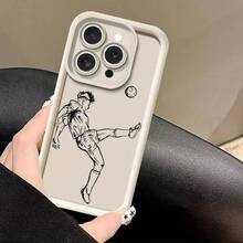 Football player Funda TPU silicona resistente antigolpe, protección de cámara.Diseños únicos inspirados en la cultura futbolera  y ambiente deportivo.Para  iPhone  Redmi POCO  OPPO Honor y serie A completa. - Marrón - Ver 4