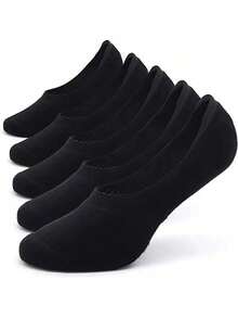 1/5/10 Pairs (Random Delivery) Men's Plus Size Non-Slip Invisible Loafer Socks, Suitable For Daily Life Or Sports - Multicolor - View 14