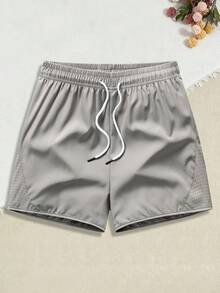 Quần short thể thao nữ nhanh khô, kiểu dáng thường ngày, có lưới thoáng khí ở hai bên, thích hợp cho chạy bộ, tập thể dục, yoga và mặc hàng ngày. - Xám - Xem 2