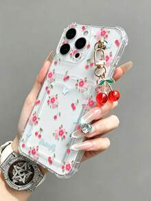 Ví đựng thẻ trong suốt sơn màu anh đào kèm mặt dây chuyền hình anh đào, ốp bảo vệ điện thoại dày dặn chống rơi vỡ, tương thích với iPhone 17/17 Pro/17 Pro Max, 16/11/16 Pro/16 Plus/16 Pro Max/16E/15 Pro Max/13/14/12/XS/XR/7G/8P, và Galaxy S25/S25 Plus/S25 Ultra, A16/A36/A26/A56/A50/A12/A32/A52/A72/A51/A21S/A13/A14, S24/S24 Plus/S24 Ultra, S20/S23/S22, A53, S20 FE S26 - Trong sáng - Xem 5