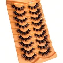 New 9 Pairs Eyelashes Makeup Soft Fluffy 3D Mink False Eyelashes Dense Handmade Curled Mink Eyelashes Natural False Eyelashes - 6D-02 - 查看 6