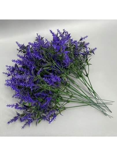 Lavanda artificial, plantas verdes falsas para exteriores, decoración de vacaciones, decoración de primavera/verano, adecuada para decoración interior/exterior, hogar de lujo, oficina, hotel, decoración del hogar, decoración de bodas, celebraciones de temporada, adecuada para vacaciones de todas las estaciones, regalo de inauguración de la casa, se adapta a varios tipos de habitaciones