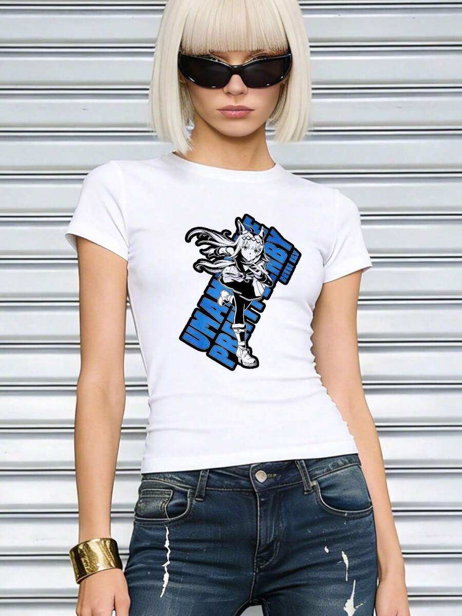 Camiseta de algodón de manga corta con cuello redondo, ajustada y suave, para mujer, tops para salir, vintage, generación Z, tops, curvas, ropa Y2K, algodón, Italia, Grecia, tops para damas, tops bonitos, camisetas gráficas, conjuntos de primavera, estilo callejero americano, casual deportivo, estilo unisex, estilo casual urbano, casual, jersey, camisetas holgadas, ropa urbana retro, estilo de los 90, estilo de los 2000, subcultura, estilo europeo, tops negros, tops blancos, conjuntos de fiesta de los 90. Blanco - Blanco - Ver 1
