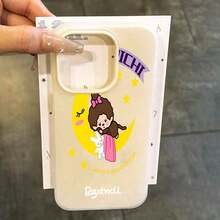 スマホケース 2in1ケース ジェル風可愛いデザイン キャラクターイラスト 大人可愛い 女子向け TPU+PP二層構造 柔らかTPU 耐衝撃 カメラレンズ保護 17/16/15/14/13/12/11/5/7/8 Plus Pro Max 対応 インスタ映え プレゼント - 粉色 - チェックする 2