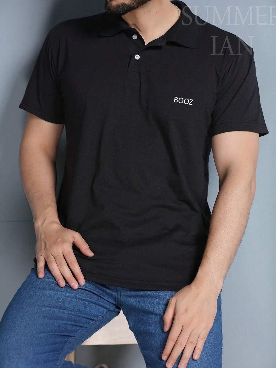 BOOS Men's Short-Sleeved Polo Shirt - Black - View 1