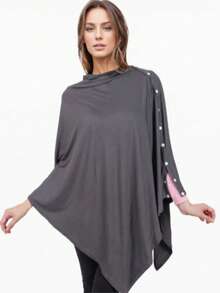 Nursing Cover - Multifunctional - Nursing Blanket - Cloak Style With Buttons - Elastic Stroller Sunshade - Nursing Privacy Scarf - Multicolor - View 12