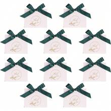 Elegant Thank You Gift Boxes 10Pcs Matte Paper Boxes With Satin Ribbon Bow Gold Foil Print Packaging Versatile Containers For All Special Occasions - Wave Cover - View 19