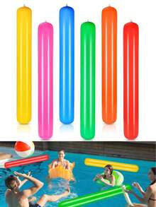 1 pieza Palo inflable multicolor premium, reutilizable. Versátil como flotador de agua y ayuda profesional para entrenamiento de natación. Ideal para piscinas de vadeo, piscinas inflables, piscinas de natación regulares y fiestas en la playa. Solo para uso de adultos. Un imprescindible para las vacaciones. - Varios estilos - Ver 4