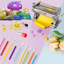 1pc Polymer Clay Roller Machine - Clay Presser Machine With 6 Thickness Options, 15cm 5.91 Inch Wide Roller, Thin 1 To 3mm For Craft Projects, Clay Tools And Clay Conditioning Machine - 1pcs - 查看 5