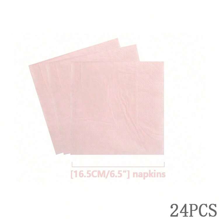 Platos y servilletas desechables de color rosa claro, juego de platos de papel desechables adecuado para cumpleaños, bodas, fiestas y picnics familiares, incluye 24 platos y servilletas, Navidad - Multicolor - Añade 10