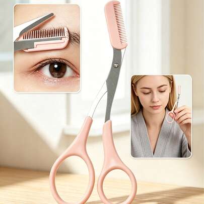 Lược và dụng cụ tỉa lông mày tích hợp, dụng cụ chăm sóc lông mày chuyên nghiệp chính xác với tấm chắn an toàn, lưỡi dao sắc bén và tay cầm tiện dụng, dụng cụ tỉa lông mày thủ công dùng tại nhà, khi đi du lịch và hàng ngày, món quà hoàn hảo cho phụ nữ và các cô gái.