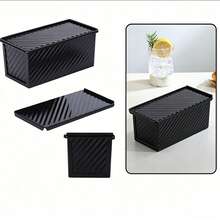 Standard Size Rectangular Black Gold Textured Bread Baking Pan. Bakes Evenly, Easy Demoulding. Ideal For Kitchens, Perfect For Baking Bread On Weekends And Holidays. - Multicolor - View 6