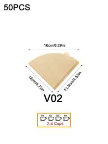 50 peças/100 peças Papel de Filtro de Café Cônico V01, Papel de Filtro de Café em Forma de V, Papel de Filtro de Café Pour-Over V02, Papel de Filtro de Café e Chá, Adequado para Xícaras de Filtro Cônico e Cafeteiras de Gotejamento, Adequado para Cafeteiras Pour-Over e de Gotejamento, 1-2 Xícaras, 2-4 Xícaras (Branco, Marrom) - Multicolorido - Visão 13