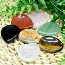 2PCS Mixed Natural Crystal Worry Stones, Polished Tumbled Stones For Home Decor & Energy Healing - Multicolor - View 2