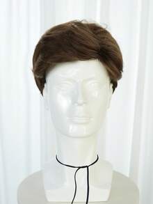 Men's Wave Curly Cosplay Wig Natural Layered Synthetic Wig, Suitable For Daily Party Clothing, Available In Black, Brown, Gold, And Grey, Realistic Appearance - Multicolor - View 19