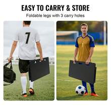 Soccer Rebounder Board, 40"X16" Portable Soccer Wall With 2 Angles Rebound, Foldable HDPE Kickback Rebound Board, Soccer Training Equipment For Kids And Adults, Passing & Shooting Practice - 黑色 - 查看 5