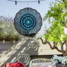 1pc Metal Mandala Flower Themed Wind Spinner, Outdoor Wind Chime, Patio Decor, Memorial Wind Chime, Birthday Holiday Gift, Front Yard Decor, Garden Path Decor, Summer Party Decor, Backyard Decor (Pendant Not Included), Random Style - A - View 11