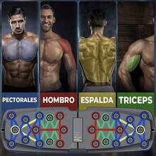 10-In-1 Foldable Multifunctional ABS Integrated Gym Trainer. Adjustable Portable Push-Up Board. Equipment - Black - View 3