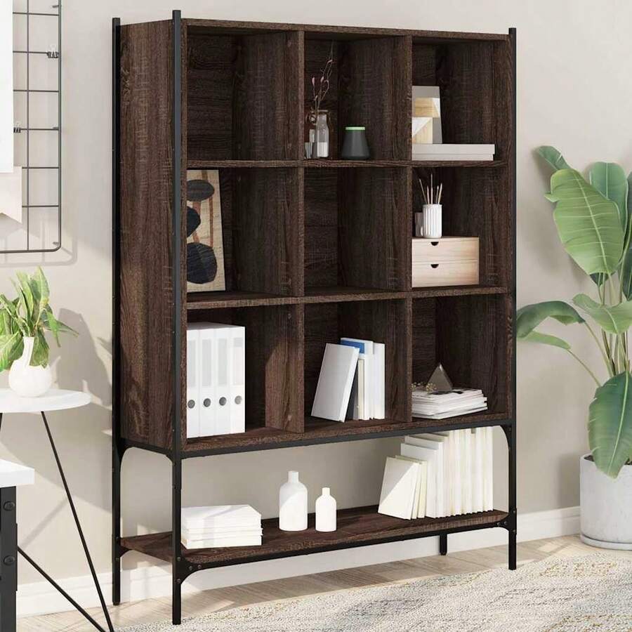 vidaXL Bücherregal Braun Eichen-Optik 102x30x141,5 cm Holzwerkstoff - Braun - Übersicht 1