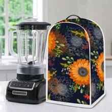 A Dust-Proof Cover For A Sunflower-Pattern Juicer, Modern Style Polyester Printing. Dimensions: 40.5 * 18.5 * 24 Cm. Kitchen Accessories Home Decoration, Household Appliance Cover. Dust-Proof And Washable. Can Be Washed. - Full Coverage - View 12
