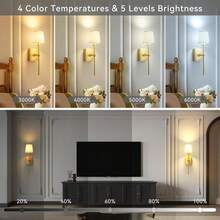 1pc/2pcs Detachable Rechargeable Battery Powered Fabric Soft Light Creative Wall Lamp, 3000K-6000K Dimmable 4 Color Temperatures, Touch & Remote Control Wall Lamp/Picture Frame Lamp/Wall Art Lamp With Memory & Timer Function, Suitable For Indoor Decor/Bedroom Decor/Wall Decor (Bulb Included) - Gold - View 6