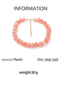 1pc European & American Luxury Transparent Resin Macaron Beaded Necklace, Unique Design For Women - Beaded Necklace - View 19