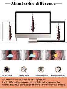 Synthetic Ponytail Wig With Curly Waves And Highlights, Wrap-Around Bun Style Hair Extension, Heat-Resistant For Daily Use By Women - Multicolor - View 7