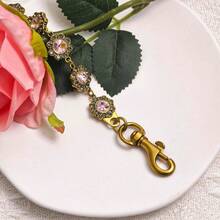 Vintage Gold Bag Charms Purse Extender Chain Floral Cute Wallet Keychain Accessories For Women's Handbags Bags Jeans - 金粉色水晶 - 查看 4