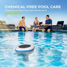 Solar Powered Pool Ionizer, Chemical-Free Floating Water Purifier For Fresh, Saltwater Pools Up To 45, 000 Gallons, Chlorine Saver, Includes Brass Parts, Cleaning Brush, Reusable Summer Must-Have - Màu xanh da trời - Xem 6