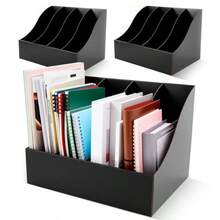 Paquete de soportes para archivos de revistas de 10. x 10.2 x 14 pulgadas cajas verticales de cartón para libros revistas cajas de almacenamiento de documentos para estantes de - negro - Ver 9